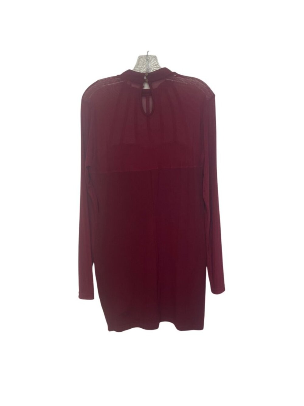 Long Sleeve Dress Keyhole Neckline XL Maroon Winter - Picture 2 of 7